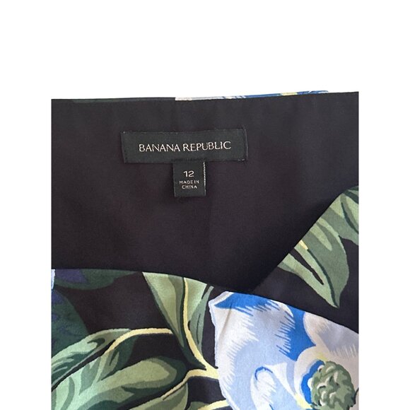 Banana Republic Sleeveless Floral Print Asymmetrical Summer Dress, Size 12 - Picture 4 of 8